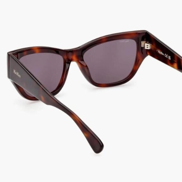 Max Mara 56mm Geometric Sunglasses Havana Smoke - Picture 6 of 12